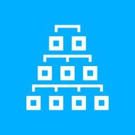 Flowchart icon on a blue background N9