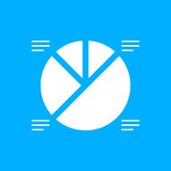 Pie Chart icon on a blue background N3