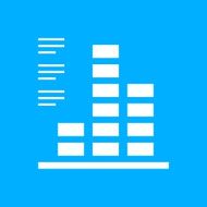 Bar Graph icon on a blue background N8