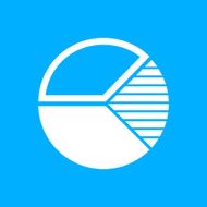 Pie Chart icon on a blue background N4