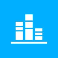 Bar Graph icon on a blue background N10