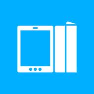 Digital Tablet icon on a blue background