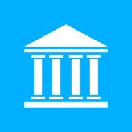 Bank icon on a blue background N4