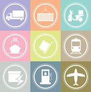 Transportation icon set