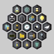 Hexagon business icons