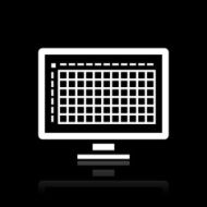 Computer Monitor icon on a black background N7