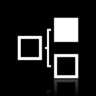 Flowchart icon on a black background N18