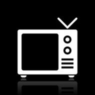 Television Set icon on a black background