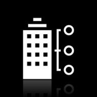 Office Building icon on a black background N6