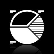 Pie Chart icon on a black background N7