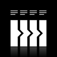 Flowchart icon on a black background N19