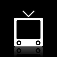 Television Set icon on a black background N2