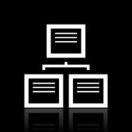 Flowchart icon on a black background N20