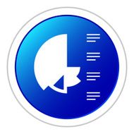 Coxcomb Chart icon on a round button N10