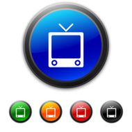 Television Set icon on round buttons