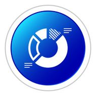 Donut Chart icon on a round button N19