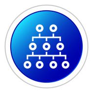 Organization Chart icon on a round button
