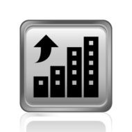 Apartment Buildings icon on a square button