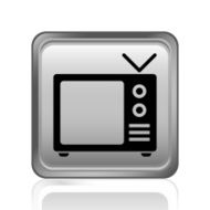 Television Set icon on a square button