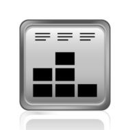Bar Graph icon on a square button N33