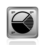 Pie Chart icon on a square button N11