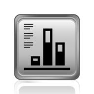 Bar Graph icon on a square button N34