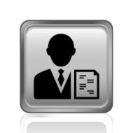Businessman icon on a square button N23