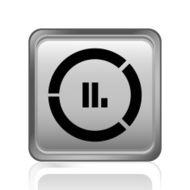 Donut Chart icon on a square button N10
