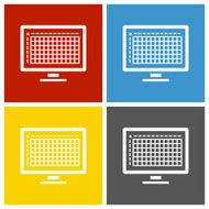 Computer Monitor icon on square buttons N10