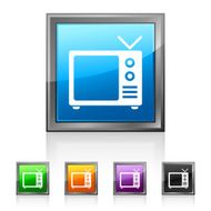 Television Set icon on square buttons N3