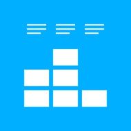 Bar Graph icon on a blue background N11