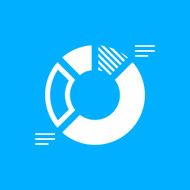 Donut Chart icon on a blue background N3