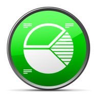 Pie Chart icon on a round button N23