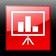 Presentation icon on a square button N2
