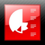 Coxcomb Chart icon on a square button N6