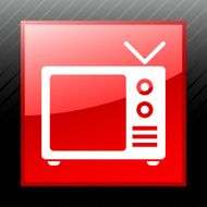 Television Set icon on a square button N3