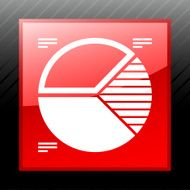 Pie Chart icon on a square button N12