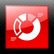 Donut Chart icon on a square button N11