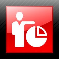 Businessman icon on a square button N27