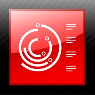 Radial Bar Chart icon on a square button N5