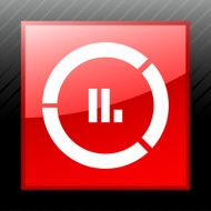 Donut Chart icon on a square button N12