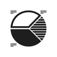 Pie Chart icon on a white background N13
