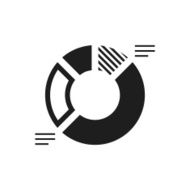 Donut Chart icon on a white background N14