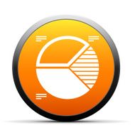 Pie Chart icon on a round button N24