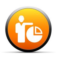 Businessman icon on a round button N56
