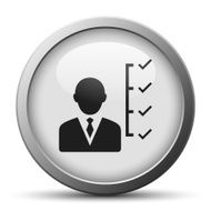 Businessman icon on a silver button N6
