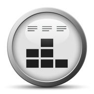 Bar Graph icon on a silver button N8