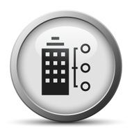 Office Building icon on a silver button N3