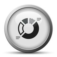 Donut Chart icon on a silver button N3