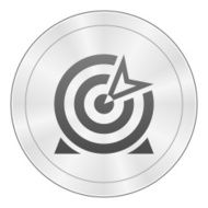 Target icon on a round button N24